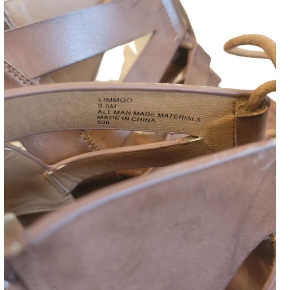 Steve Madden Limmoo Caged Wedges Faux Wooden Look Brown 9.5 - Picture 9 of 11